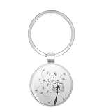 BKR Graphics Dandelion Metal Double Sided Key Chain Keychain