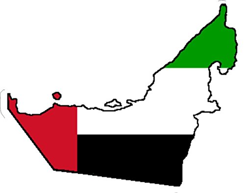 Akachafactory Autocollant Sticker adhesif Voiture Vinyle Drapeau Carte emirats Arabes Unis