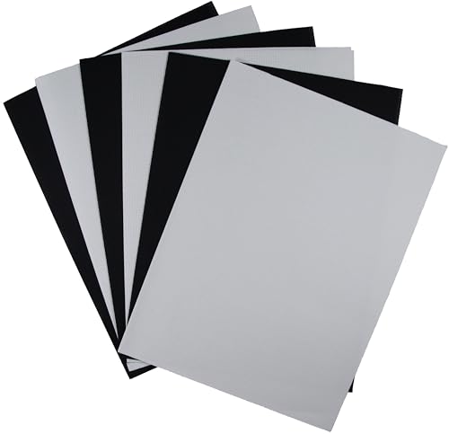 Image of KCS 4 /6 pc of 12 inch x 18 inch (30cmx45cm) 18CT Counted Cotton Aida Cloth Cross Stitch Fabric (6 pc, White+Black)
