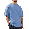 Men's T-Shirts Short Sleeve Round Neck Mens Shirts Super Soft Solid Colour Minimalist Gym Tops Breathable Lightweight Regular Fit Summer Light Blue 4XL #1