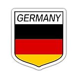 Squiddy Germany German Flag Shield - Vinyl Sticker Decal for Phone, Laptop, Water Bottle (3