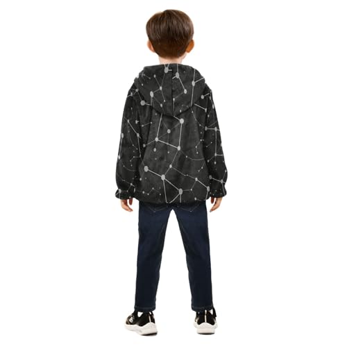 Starry Night Sky Constellation Pattern Toddler Fleece Jacket Girl Boys Hooded Fleece Jacket Coat4