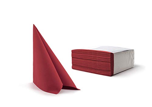 Alvotex Chic Airlaid Lot de 50 Serviettes en Tissu de qualité supérieure Bordeaux 40 x 40 cm