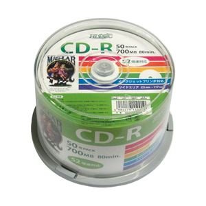 HIDISC CD-R データ用 700MB 52倍速対応 スピンドルケース入り ホワイト ワイドプリンタブル HDCR80GP50 50枚パック x3個セット