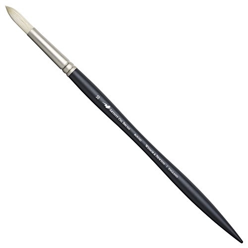 Winsor & Newton Artists' Oil Hog Paint Brush, Long Handle Size 10, Round