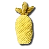 Pawcratean Dog Comfy Plush Toy with Squeaker for Indoor Play Teeth Cleaning Chewing Cuddle Cozy Self-Entertainment (Pineapple)