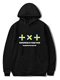 Trendy und cooles TXT Muster in der Front, fortschrittliche Digitaldrucktechnologie mit Umwelttinte, klarer und nicht leicht verblassend, Rundhalsausschnitt, lange Ärmel, Hip-Pop-Design, super modern aussehend.