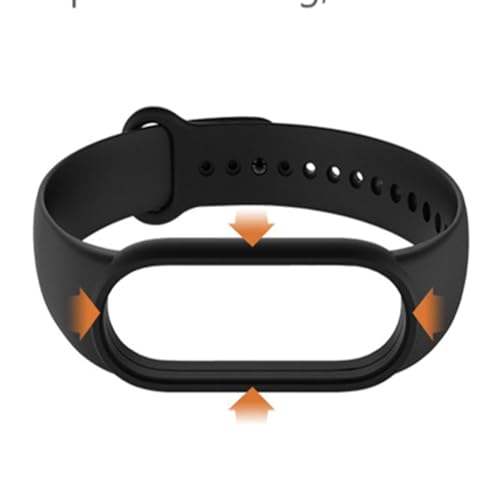 Pulseira para MI Band 5 6 e 7 em Silicone Uma Preta e Outra Cinza Band Silicone Resistente e Duravél