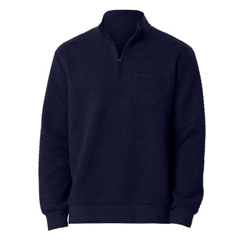 Mens Fleece Long Sleeve Pullover Quarter Zip Mock Neck Warm Winter Outdoors Sweatshirt Solid Lightweight Sports Tops4