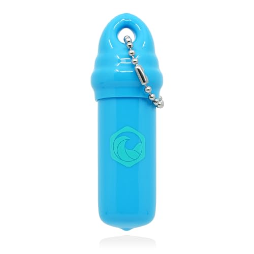 Seahive Floating Keychain (1 pack) - Boat Key Float with Waterproof Safety Container - Pontoon Fishing Kayak Dry Bag Accessories key chain holder (Blue)