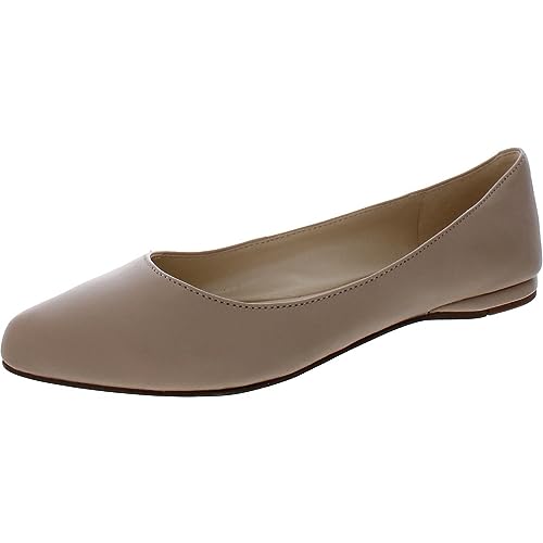 Nine West Women's Speakup Flat, Natural Leather, 6.5 W