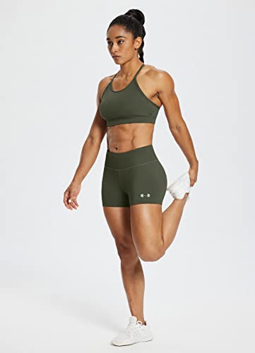 Baleaf 2.5" Workout Shorts For Women Booty Spandex Shorts Butt Gym Running Stretch Volleyball Shorts Army Green M #TOP5