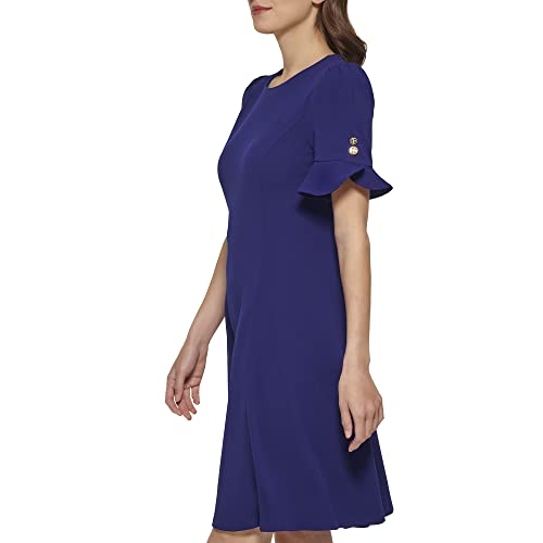 Dkny Women's Knot Sleeve Midi Shirt Dress, French Blue, 12 #TOP2