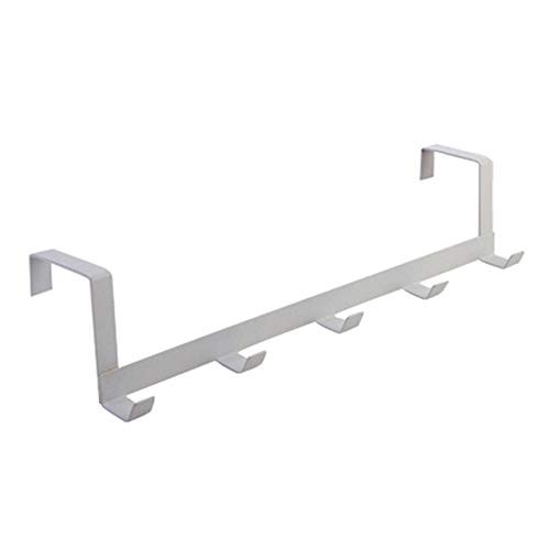 Xinhuaya 5 PCS Over The Door Hook - 6 Hooks, Metal Door Rack for Entryway, Over The Door Towel Hook for Bathroom, Black Door Hanger for Coat, Towel, Backpack