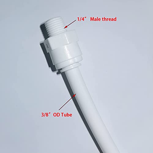 Yzm Straight Male Thread Adapter 1/4" Male X 3/8" Od Tube Quick Connector,For  Water Purifiers Filters Reverse Osmosis Systems,5 Pcs. #TOP1