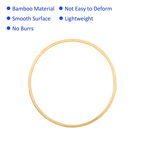 M METERXITY 12 Pack Wooden Bamboo Floral Hoops - Image 4