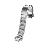 KTRSAVSSA Correa de acero macizo compatible con Casio G-Shock GST-B400. Cadena convexa inoxidable B400. Pulsera metálica liberación rápida for hombre(Silver)
