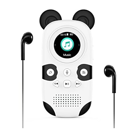 RUIZU 64GB MP3 Player for Kids, Cute Panda Portable Music Player MP3, Child MP3 Player with Bluetooth 5.3, Speaker, FM Radio, Voice Recorder, Alarm Clock, Stopwatch, Pedometer, Support up to 128GB Cover