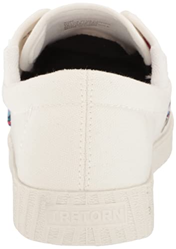 Tretorn Nyliteplus Canvas Sneakers Women's Lace-Up Casual Tennis Shoes Classic Vintage Style, White/Fushia/Floral, 7.5 #TOP2
