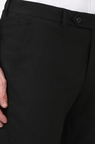 Image of Peter England Men Mid Rise Slim Fit Premium Flat Front Formal Trouser