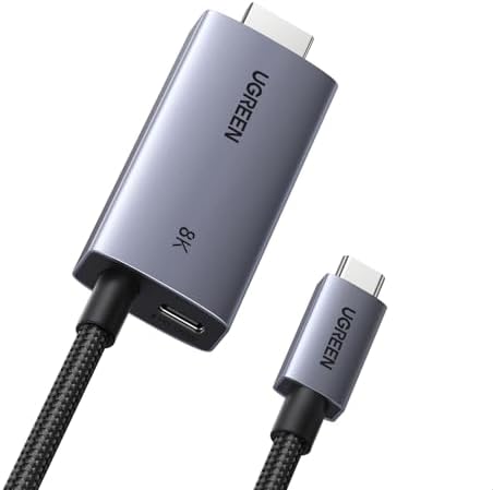 UGREEN USB-C auf HDMI Kabel, 8K@60Hz, 4K@240Hz, 140W PD Schnelllade, 2M | Typ C Thunderbolt 5/4/3, HDMI 2.1, HDR, Unidirektionaler Adapter, kompatibel mit MacBook, iPhone 18, iPad,