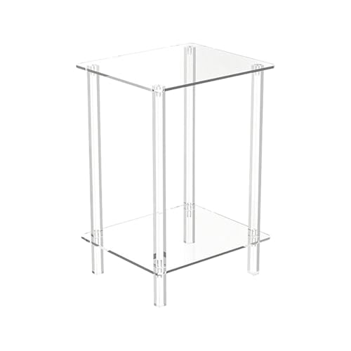 Mesa auxiliar de acrílico, mesa auxiliar alta, estante organizador transparente, diseño compacto multiusos, hogar multifuncional, 30 x 25 x 55 cm, muebles pequeños para apartamento, restaurante, sala