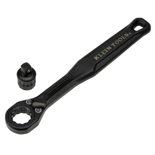 KLEIN TOOLS 65301ADP KNECT (S) Pass Through Ratchet and 1/4-Inch Socket Adapter Set, Compact and Comfortable Hand Tool, Backwards Compatible with 1/4-Inch Square Drive Sockets