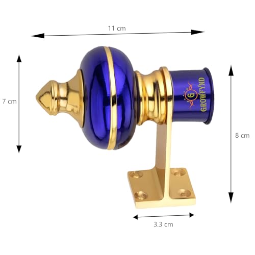 Image of Raj Mandir Curtain Bracket, Parda Holder Aluminium with Support 1 Inch Rod Pocket Finials Door and Window Rod Support for Window & Door Curtain Fitting, Rod Pocket Style (Pack of 1 Pair, Blue)