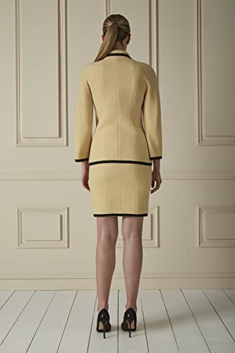 Chanel, Pre-Loved Yellow Tweed Skirt Suit Set, S, Yellow #TOP3