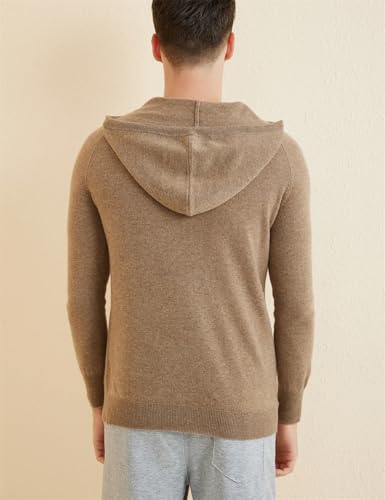 Mens Hooded Sweater Merino Wool Solid Color Knit Sweaters Warm Long Sleeve Pullover Jumpers2