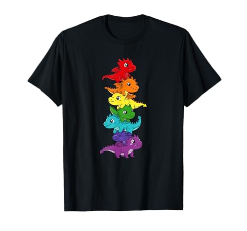 Lustiger LGBT Drache Regenbogen Lesben Gay Pride Damen Herren T-Shirt