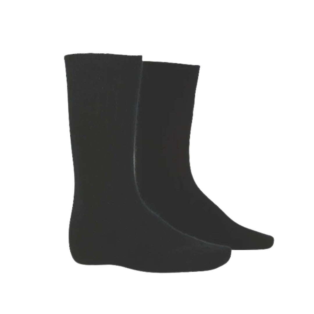 Native World Ribbed Possum Merino Socks | Warm, Medium Weight Knit Socks | Soft, Durable & Odour Resistant | Made in New Zealand (Medium, Black)
