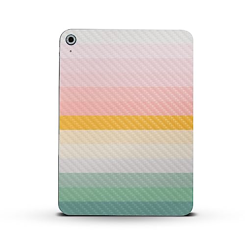 Image of MightySkins Carbon Fiber Skin Compatible with Apple iPad 10.9 inch 10th Gen (2022) Full Wrap Kit - Horizon Stripes | Protective, Durable Textured Carbon Fiber Finish | Easy to Apply | Made in The USA