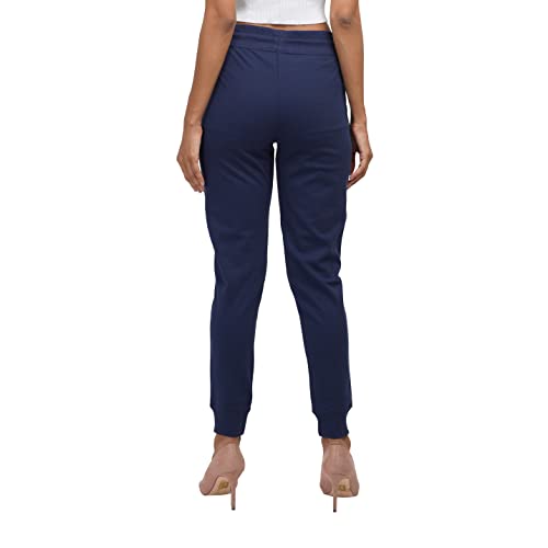 Image of EcoLove Women's Solid Poly-Cotton Interlock Ankle Length Track Pants