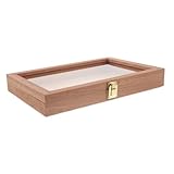 CLISPEED Caja de Madera Sapele Rectangular Elegante para Joyas y Recuerdos Organizador Resistente y Compacto para Exhibición de Mariposas y Objetos Pequeños Diseño Ahorrador de Espacio para