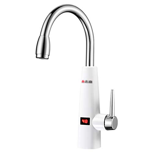 Waschraumarmaturen Instant Wasserhahn, Wasserhahn Ellenbogen mit LED-Temperaturanzeige 360 ​​° Warmwasser-Warmwasserbereiter Bad Heizung Wasserhahn Küche schnelle Heizung Wasserhahn 220V Warmwasserhah Cover