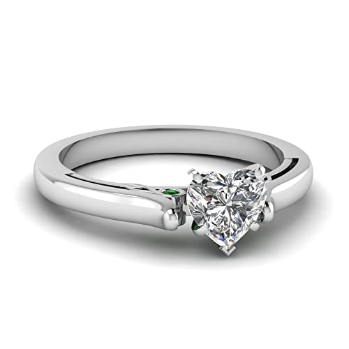 Bague diamant cathédrale en argent sterling façonnée en cœur de prestige