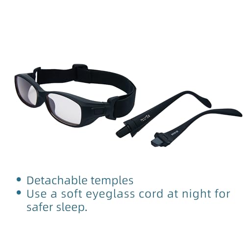 Image of Postoperative Reconstruction Moisture Chamber Glasses, Night Time Wearing Post-operative in one, Blue Light Blocking, Dry Eyes Relief Eyeglasses for Men /Women(Black)