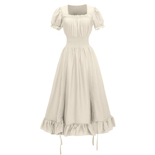 Generisch 2025 Mittelalter Kleid Damen Renaissance Retro Partykleid Mittelalter Kostüme Frauen Gothic Kleider Halloween Karneval Kostüm Festliche...