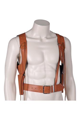 Mens Rick O'Connell Belt Cosplay Costume Accessories Leather Belt Vest Belts Outfit Halloween Prop4