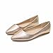 Produktbild QYPOOAQ Flache Dolly-Schuhe für Damen, lässige, spitz zulaufende Ballerinas für Hochzeiten, weiche, Bequeme Ballerinas aus Kunstleder zum Hineinschlüpfen,Gold,40