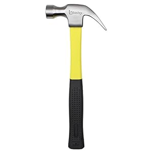 16 oz Fiber Glass Claw Hammer Heavy Duty Construction Shock Resistant Rubberized Non Slip Handle for Contractors, General Laborers, Repair Men, Automotive Mechanics, Household Maintenance by BASTEX