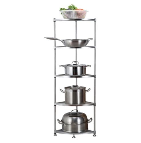 WTLONBF Estante de Esquina de Acero Inoxidable para Cocina, baño, Sala de Estar, 5 Niveles