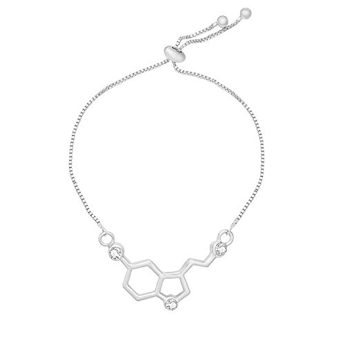 Image of Adjustable Serotonin Molecule Chemistry Science Bracelet Jewelry