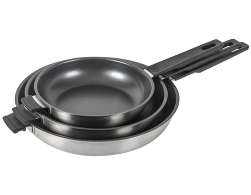 Kuhn Rikon Smart & Compact Frying Pan Set, 24 cm & 28 cm, Black, Non-Stick with Titanium Reinforcement