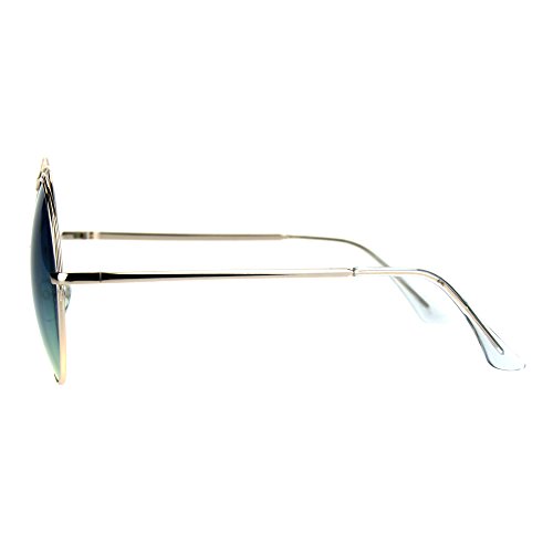 Womens Round Circle Sunglasses Oversized Wire Metal Top Frame UV 4004