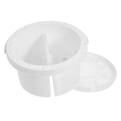 BEBEMOKO Paint Brush Small Utility Bucket for Pencils Artist Water Bucket Brush Washer Reusable Handle Plastic
