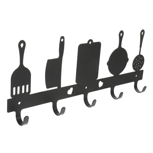 Gatuida Perchero De Pared Creativo De Hierro Hueco Para Cocina Con 5 Ganchos Color Negro Para Utensilios De Cocina Cubiertos Decoración De Pared Ganchos En Forma De S Productos