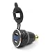 Produktbild Noradtjcca KFZ-Ladegerät Ladebuchse Dual USB Port LED Volt-Anzeige für Telefon-Tablette Navigator Charging Schnell AdapterBlack Shell Blue Lamp