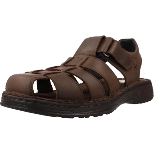 Fluchos - Sandalias de Piel para Hombre, Horma Amplia, Versatil, Cierre por...